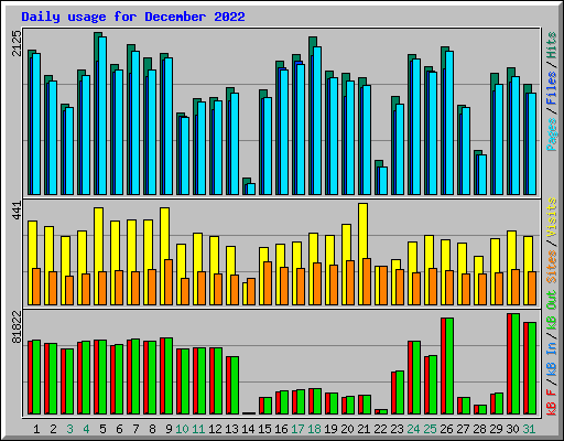 Daily usage for December 2022