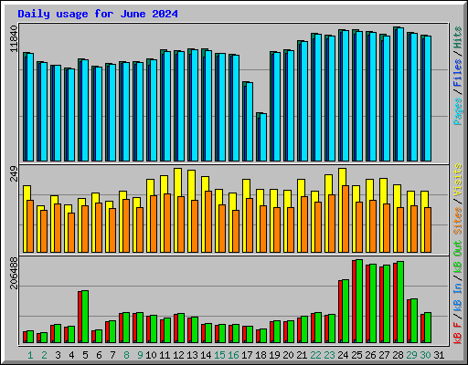 Daily usage for June 2024