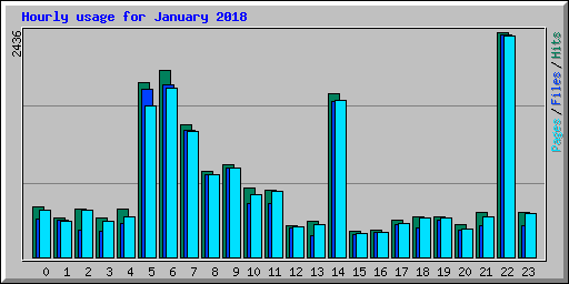 Hourly usage for January 2018