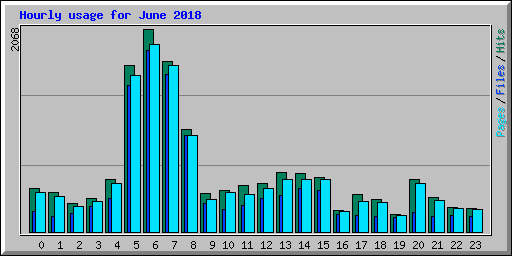 Hourly usage for June 2018