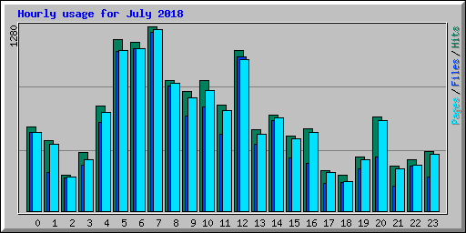 Hourly usage for July 2018