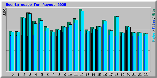 Hourly usage for August 2020