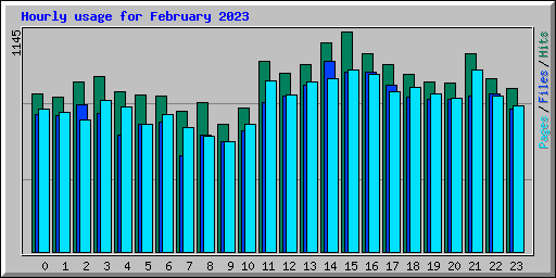 Hourly usage for February 2023