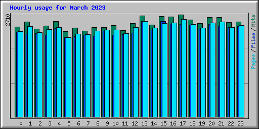 Hourly usage for March 2023