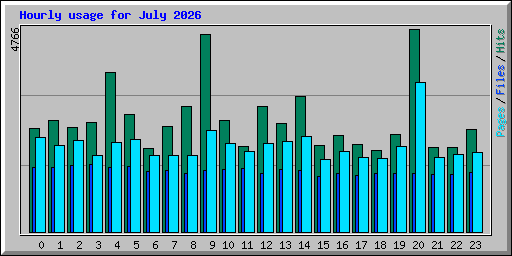 Hourly usage for July 2026